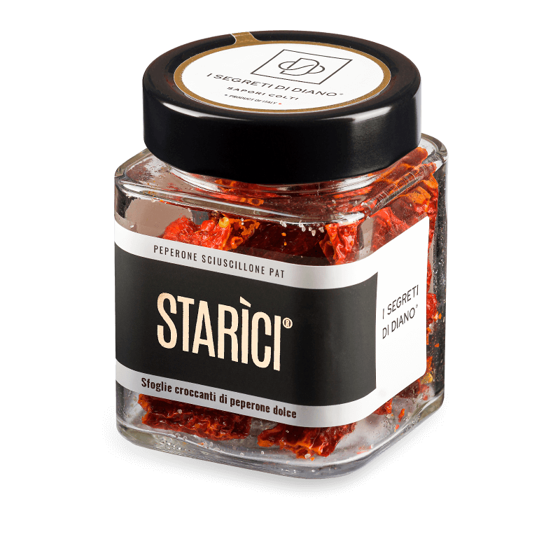 STARÌCI - CHIPS DI PEPERONE DOLCE IN VASO DI VETRO