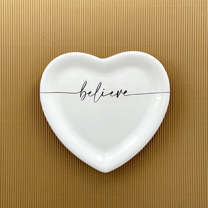 PIATTO CUORE CALLIGRAFA BELIEVE